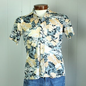 70&#39;s Hawaiian Tropical Shirt Short Sleeves Vintage 1970&#39;s Small S