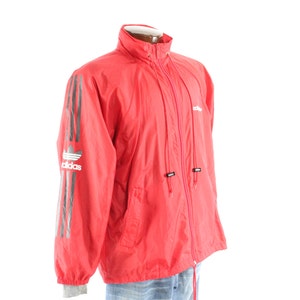 90s ADIDAS Red Nylon Windbreaker Jacket M/L