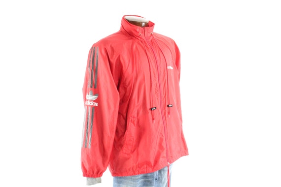 adidas vintage windbreaker jacket red