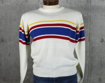 80's Striped Sweater Medium M