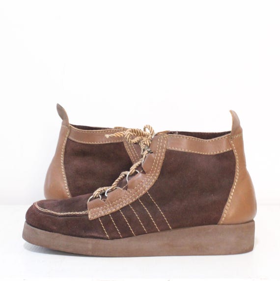 Vintage Chukla Boot Shoes 70\'s 1970s CHUKKA DESERT BOOTS, NUBUCK SUEDE LEATHER, US SIZE 9  main image 2