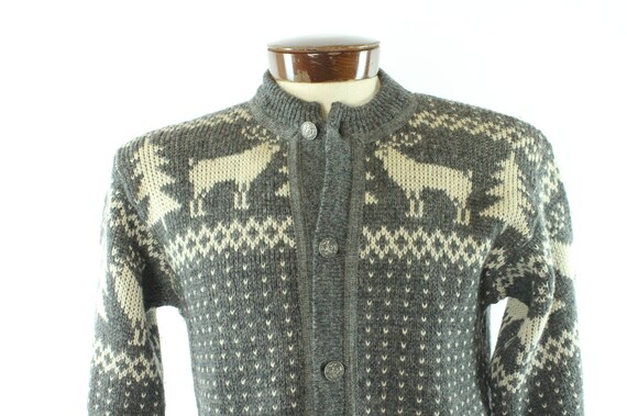 Vintage 70s Wool Sweater Nordic Ugly Christmas Ca… - image 2