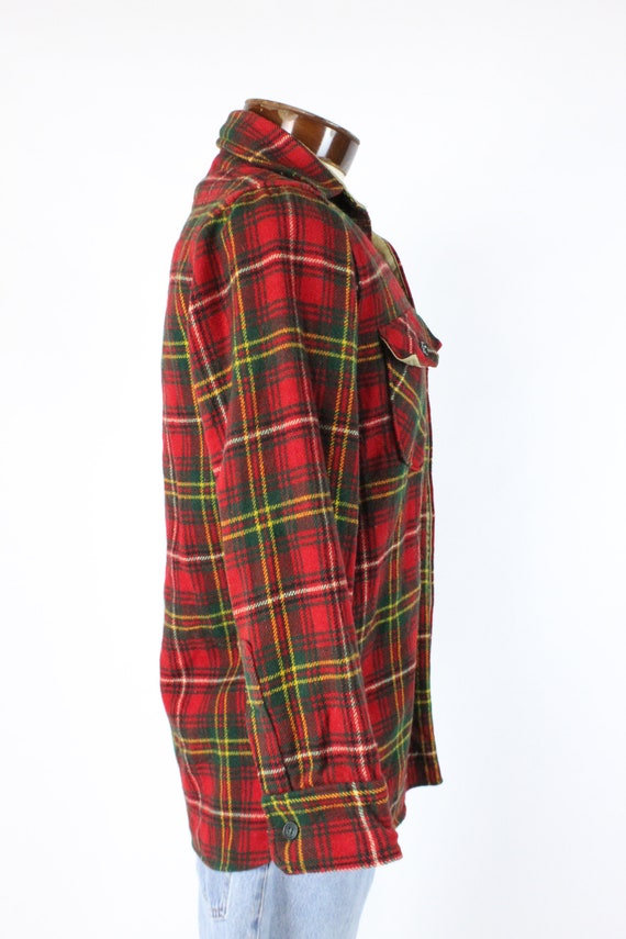 Vintage 70's Woolrich Red Plaid Shirt 1970's M Me… - image 5