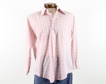 Camisa hippie vintage de los años 70 con diseño de pájaro, talla L