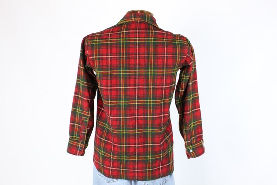 Vintage 70's Woolrich Red Plaid Shirt 1970's M Me… - image 4