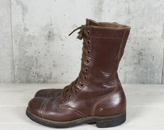 40er 50er Leder Springerstiefel WWII Korea Krieg 6D