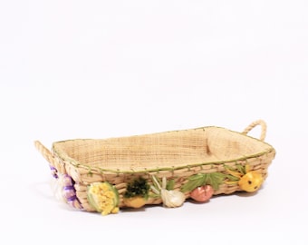 Vintage 70's Casserole Carrier Bread Basket