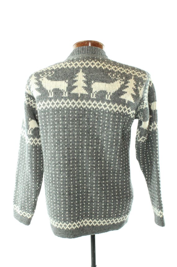 Vintage 70s Wool Sweater Nordic Ugly Christmas Ca… - image 4