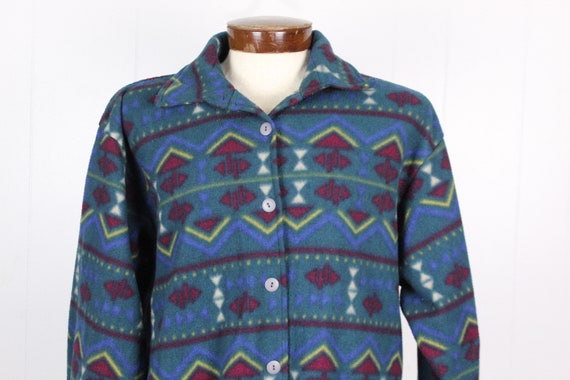 90's Aztec Fleece Shirt XL X-Large XXL - image 2