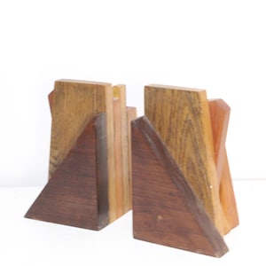 Vintage MCM Wooden Bookends
