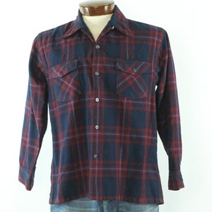70s Penneys Plaid Wool Shirt - Vintage Rockabilly Style