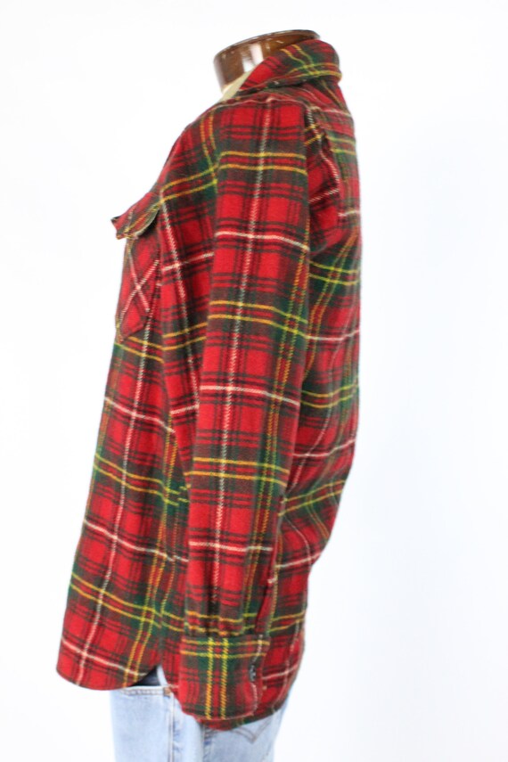 Vintage 70's Woolrich Red Plaid Shirt 1970's M Me… - image 3