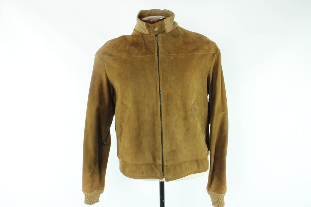 50's Suede Bomber Jacket Brown Vintage 1950's Medium M Mens 50's Suede Bomber Jacket Brown Vintage 1950's Medium M Mens