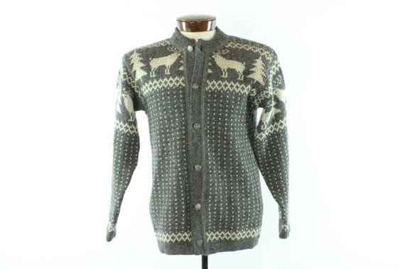 Vintage 70s Wool Sweater Nordic Ugly Christmas Ca… - image 1