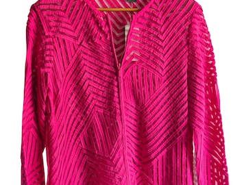 レディース NWT Additions by CHICO's Summerberry Graphic Lines Mito ジャケット/トップス。サイズ2