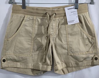 NWT Sonoma Goods For Life Brand, Mid Rise Ultracomfort Waistband, Size 4 Womens Ladies Casual Elastic Draw String