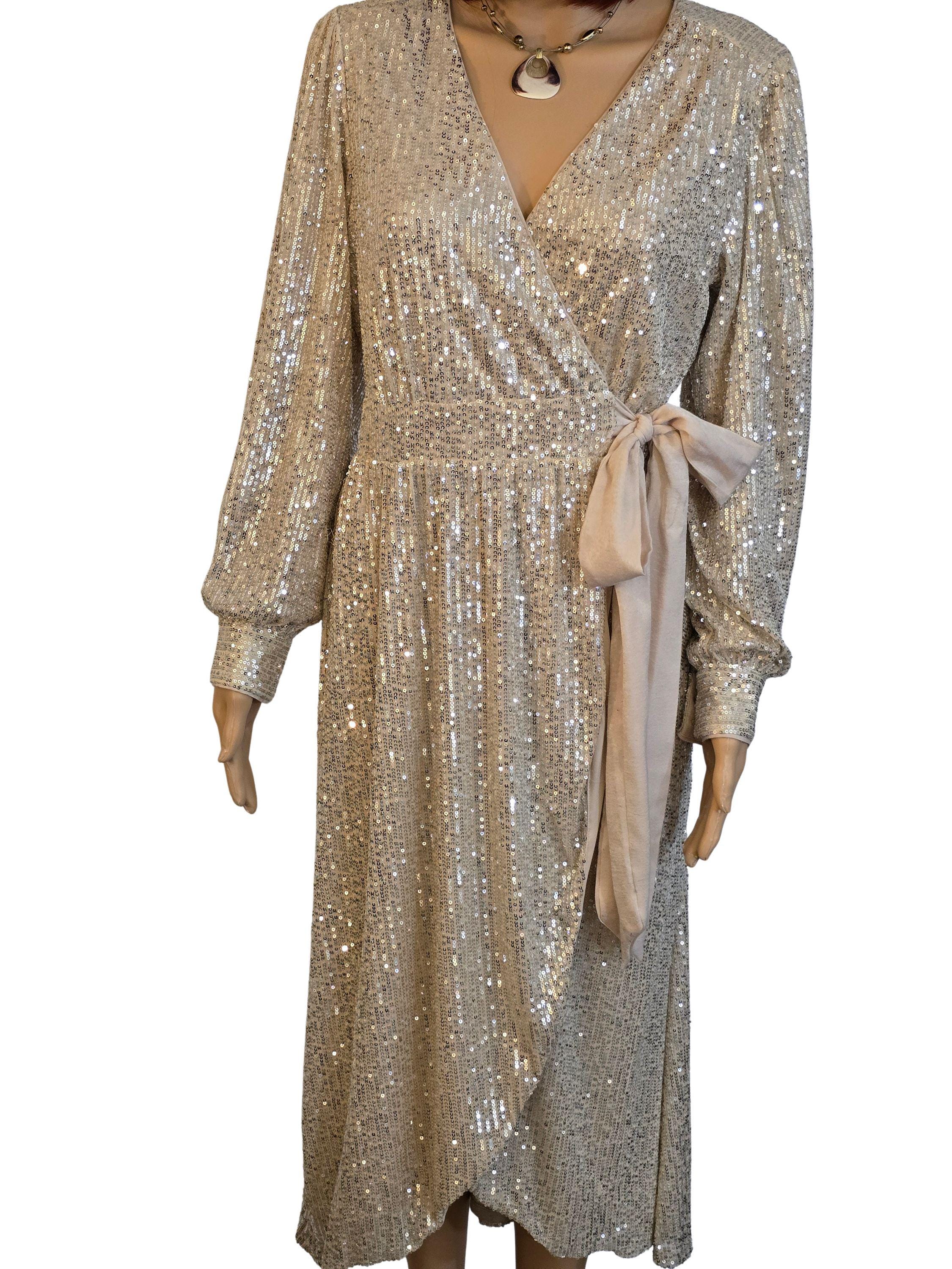gold metallic wrap dress NWT LC Lauren Conrad Sequin Women's Dress, Gold Formal Wrap, Size Medium, Party Night Out, Formal up Event Bday