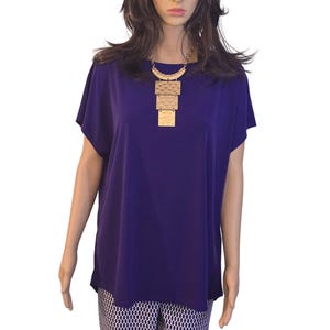 Woman's NWT CHICO's Complete Outfit, Stella Boat Top Regal Plum Sz 3, Perfect Stretch Ankle Slacks Sz 2.5