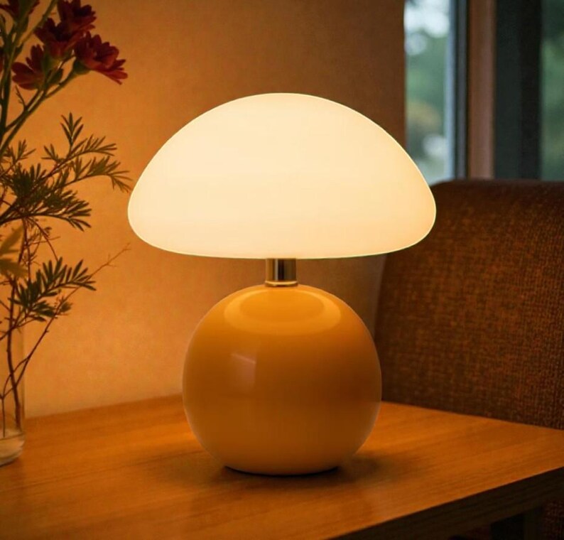 Lámpara de cabecera de diseño – Champignon - Lumière chaude et douce idéale pour chambre, salon ou table de nuit - 4 colores