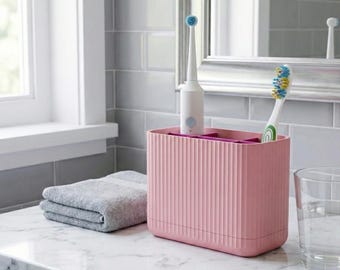 Universal Electric Toothbrush Holder & Bathroom Organizer | Modern Vanity Caddy | Multi-Slot Toothpaste Hygiene Stand | Precision Storage