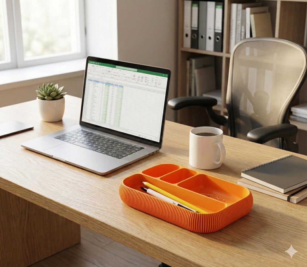 Modern Ribbed Desk Organizer Minimalist Valet Tray Colourful Office ...