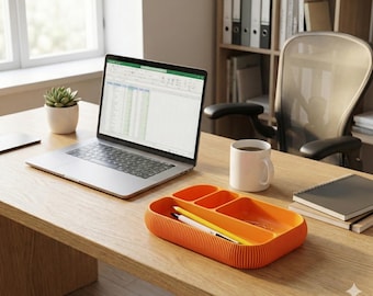 Modern Ribbed Desk Organizer Minimalist Valet Tray  Colourful Office Storage, Pen Holder, Catchall Gift hallway tidy bold entryway