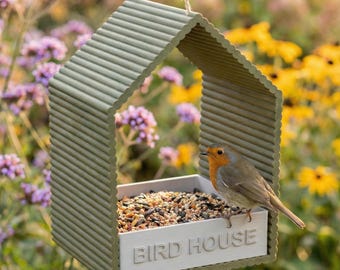 Modern Easy Viewing Bird Feeder | Minimalist Hanging House | Scandi Garden Décor | Wild Bird Lover Gift Bring nature into your garden