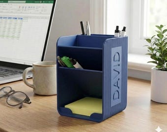 Personalized Pen Holder | Angled Desk Organizer