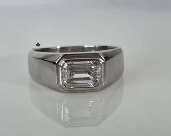 Platinum Ring for Men, Fathers Day Special Gift from Daughter to Father