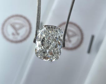 Diamante cultivado en laboratorio de 2 quilates con talla cojín, talla brillante modificada, certificado por IGI, color E, claridad VS1.