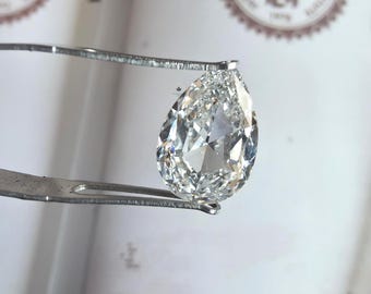 Diamante cultivado en laboratorio de 2,50 quilates en forma de pera, color D, claridad VS2, certificado por IGI.