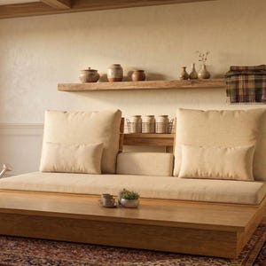 DIY Floor Sofa Woodworking Plans - Japanese Minimalist Couch & Table Set | Instant PDF Download