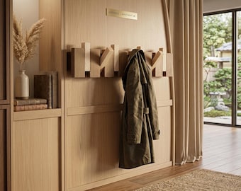 DIY Solid Oak Coat Rack – Modern Wall Mounted Hook Rail For Hallway-Easy Build PDF