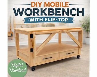 DIY Flip-Top Mobile Workbench Plan - Imperial Table Woodworking | Easy Build PDF