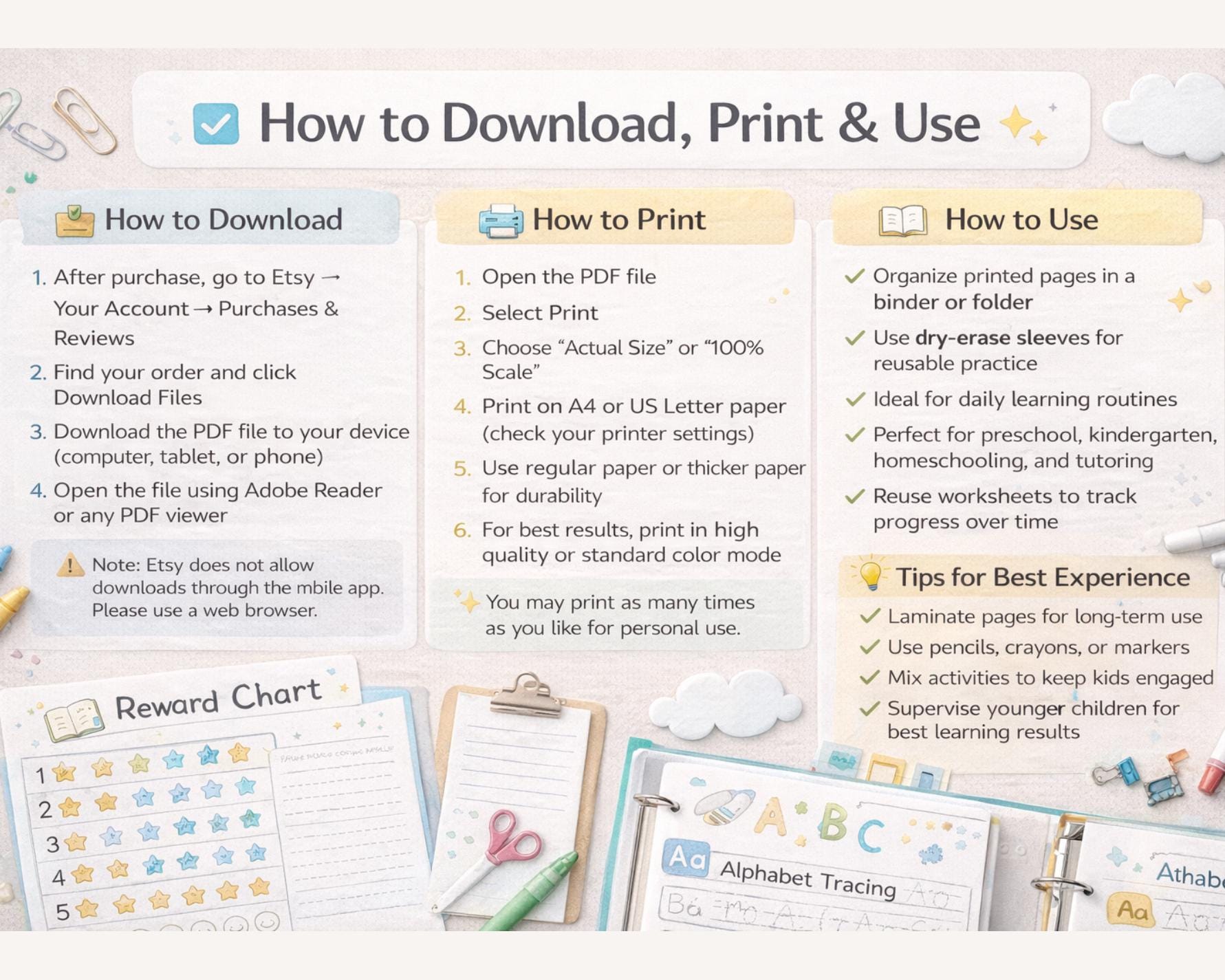 Learning Binder Printable for Kids | Preschool & Kindergarten ...