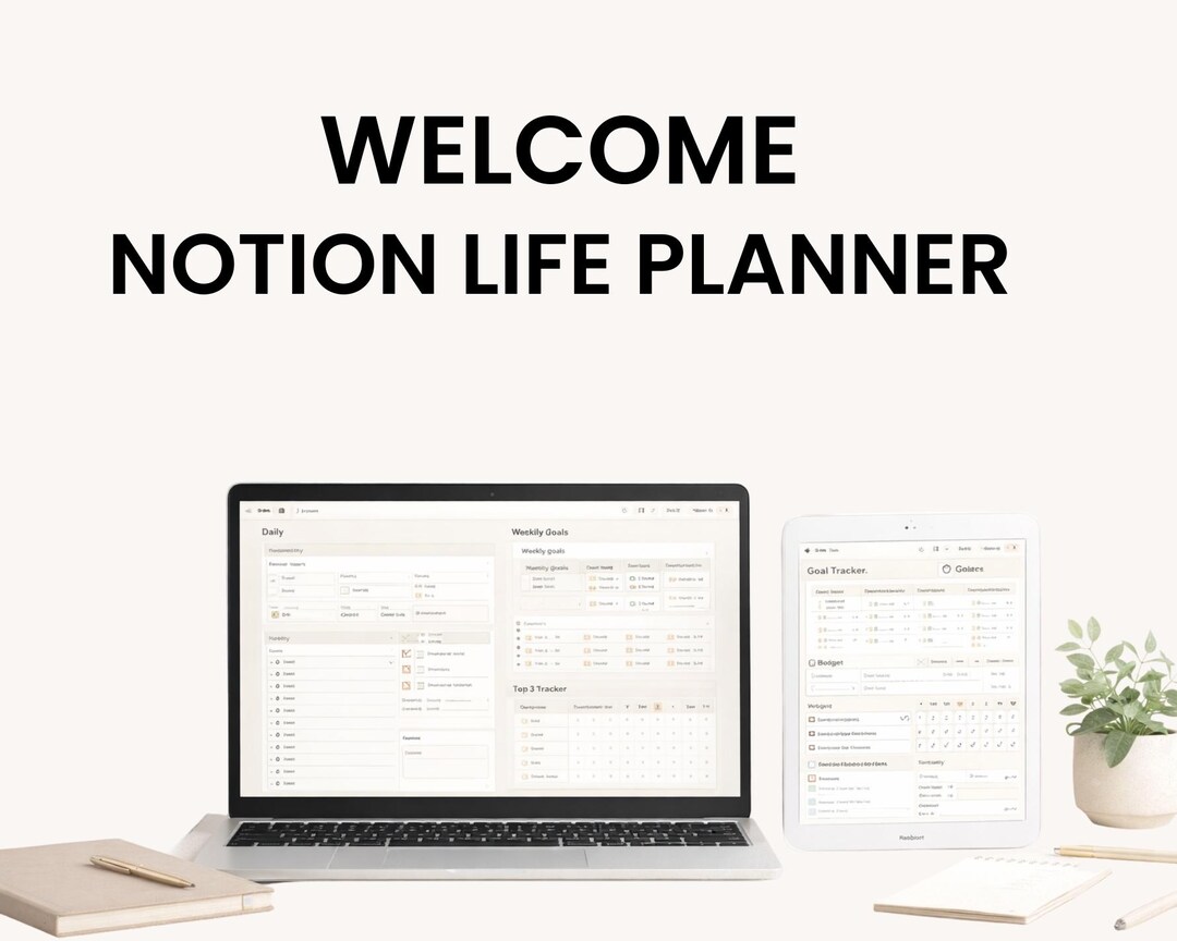 Notion Life Planner Template Allinone Digital Planner Instant