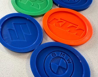 Motorcycle sidestand puck - with logo BMW Yamaha Suzuki Ducati KTM Kawasaki Honda