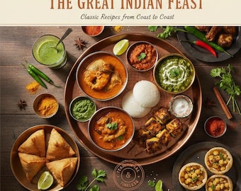 El Gran Banquete Indio / Auténtico Libro de Cocina India / Recetas Clásicas de Costa a Costa / Pollo a la Mantequilla, Biryani, Samosas y Más / Descargar PDF