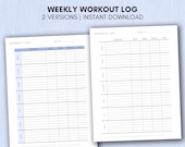 Weekly Workout Log Printable PDF | Fitness Tracker Exercise Planner | Gym Home Workout Instant Download