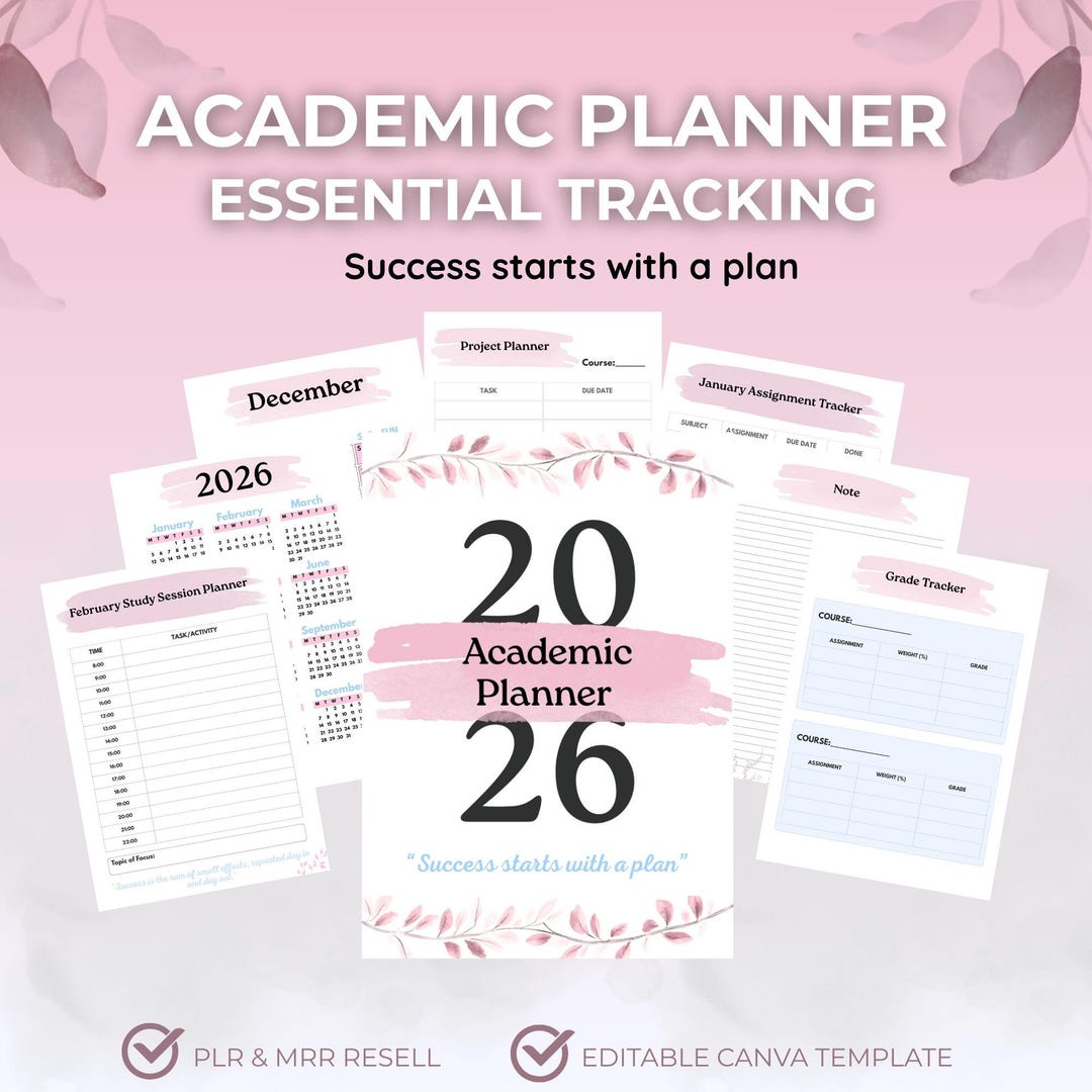 2026 Academic Planner Canva Template, Pastel Candy Student Organizer ...