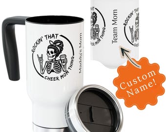 Personalized Rockin' That Cheer Mom Thing Travel Mug | Stainless Steel 14oz