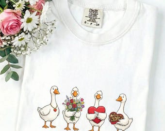 Comfort Colors® Geese Delivering Gifts Valentine T-Shirt | Valentine's Day Shirt