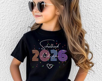 Personalisiertes Tshirt für Schulkind 2026, Einschulung Geschenk für Mädchen und Jungen, Schulanfang Shirt, Einschulungsgeschenk Schulkind