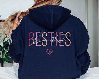 Personalisierter Besties Hoodie, Beste Freunde Pullover, Soulsister Sweatshirt, Geschenkidee Beste Freundin, Weihnachten Geburtstag Bestie