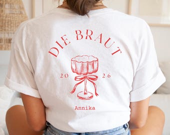 JGA Shirt mit Name Personalisiert, JGA Damen Tshirt Jga Braut Shirt, Braut und Crew Shirt für den Jga Geschenke, JGA Tshirt, Jga T-Shirt