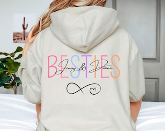 Personalisierter Besties Hoodie, Beste Freundin Hoodie, Bestie Hoodie Partnerlook, Geschenkidee Bestie, Beste Freundin Geburtstagsgeschenk