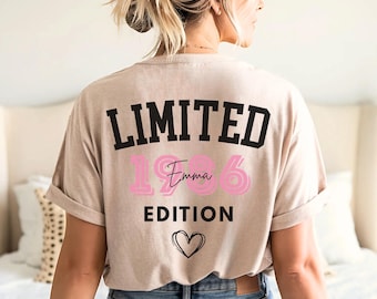 T Shirt Geburtstag 18. 20. 30. 40. 50. 60. 70. Geburtstag Frau, Geburtstagsshirt für Schwester Mama Tochter Freundin Geburtstagsgeschenk