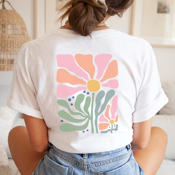 Boho Shirt Damen, Boho Blumen Shirt, Florales Tshirt für Damen, Boho Tshirt, Sommer Shirt, Boho T-Shirt für Damen Freundin Schwester Blumen