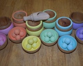 Montessori Color Sorting Bowls Balls Canister and Scoop
