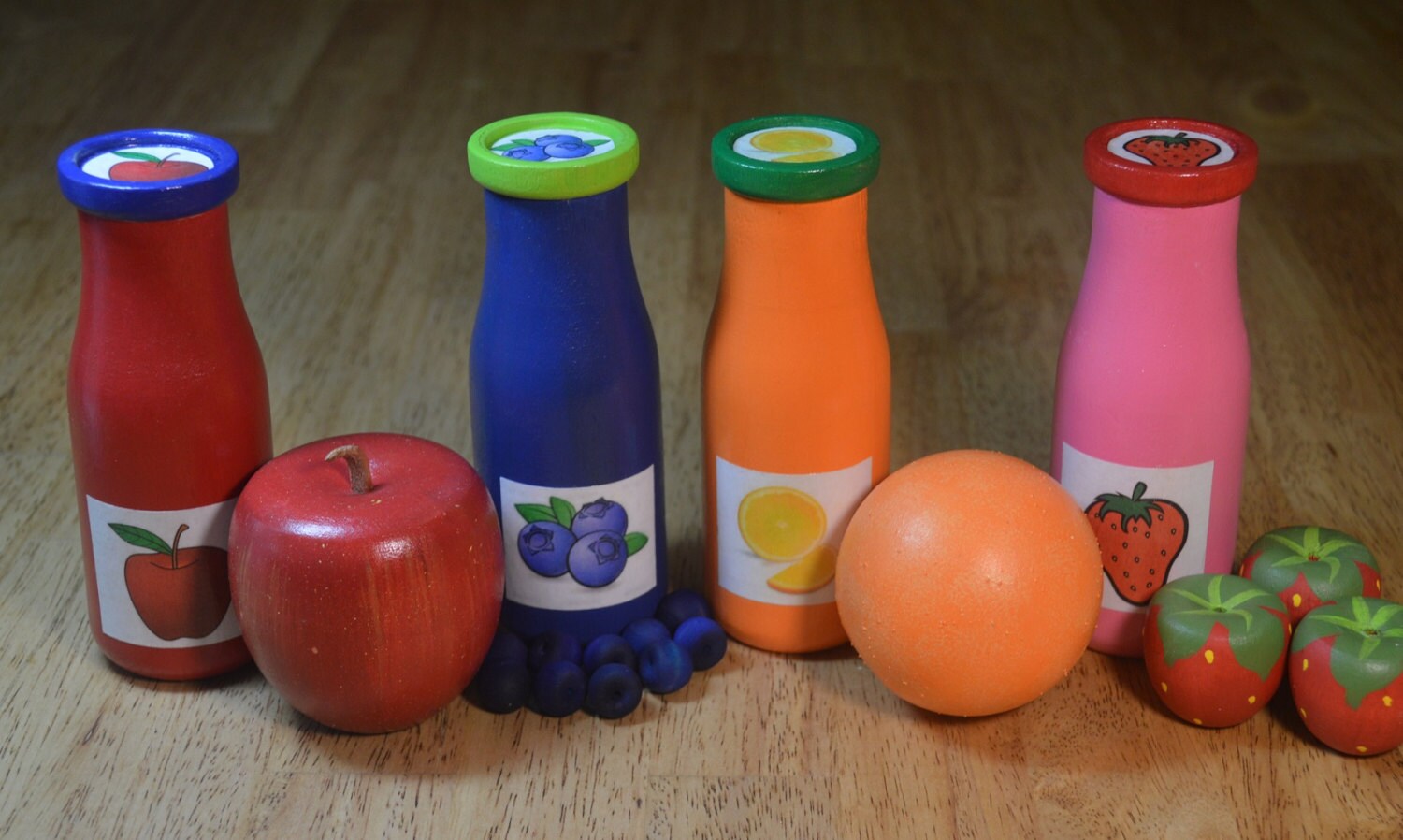 Play Food Fruit Juice Wooden Sensory Toy Pretend Fruit Juice Etsy